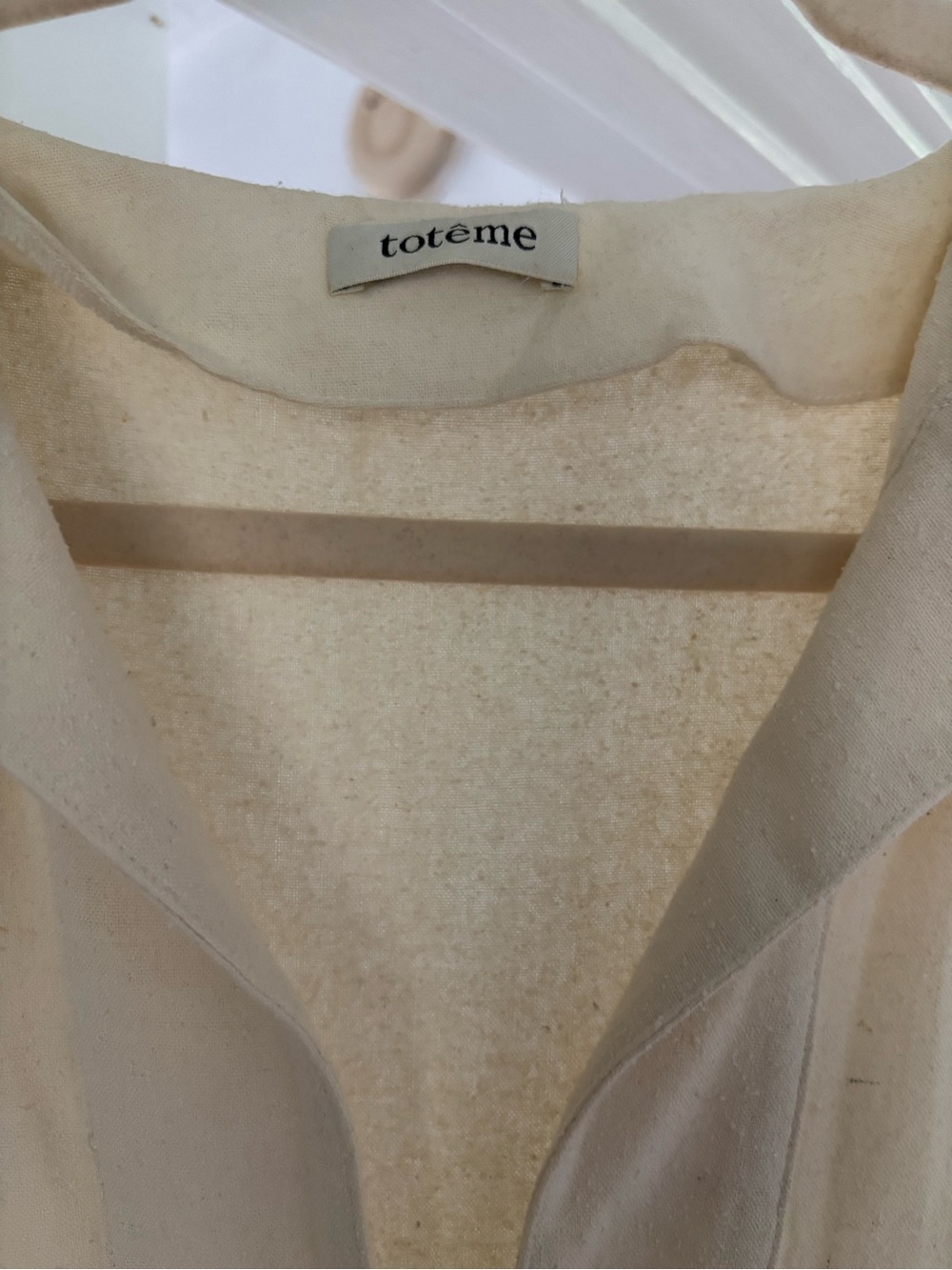 Totême Cream Lightweight Shirt Jacket
